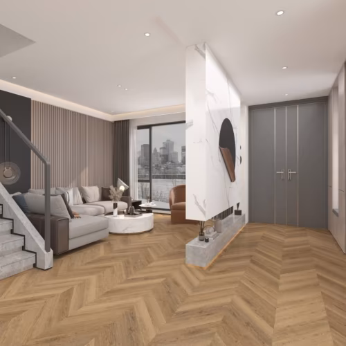 Кварцвиниловая плитка Damy Floor клеевая Chevron LVT Сен-Клу DF10-Ch-LVT французская елка 600×127×2,5