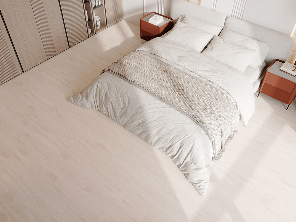 Кварцвиниловый SPC ламинат Cronafloor Alpha Дуб Стокгольм А101 1200×180×3,5 фото в интерьере