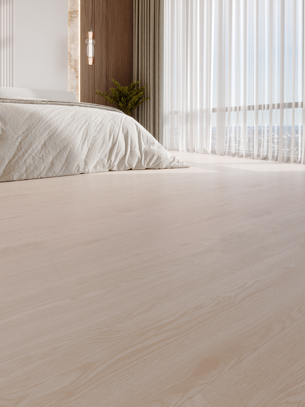 Кварцвиниловый SPC ламинат Cronafloor Alpha Дуб Стокгольм А101 1200×180×3,5 фото в интерьере