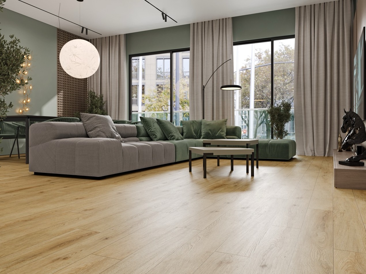 Кварцвиниловый SPC ламинат Cronafloor Joli Гарден J1002 1200×150×4 фото в интерьере