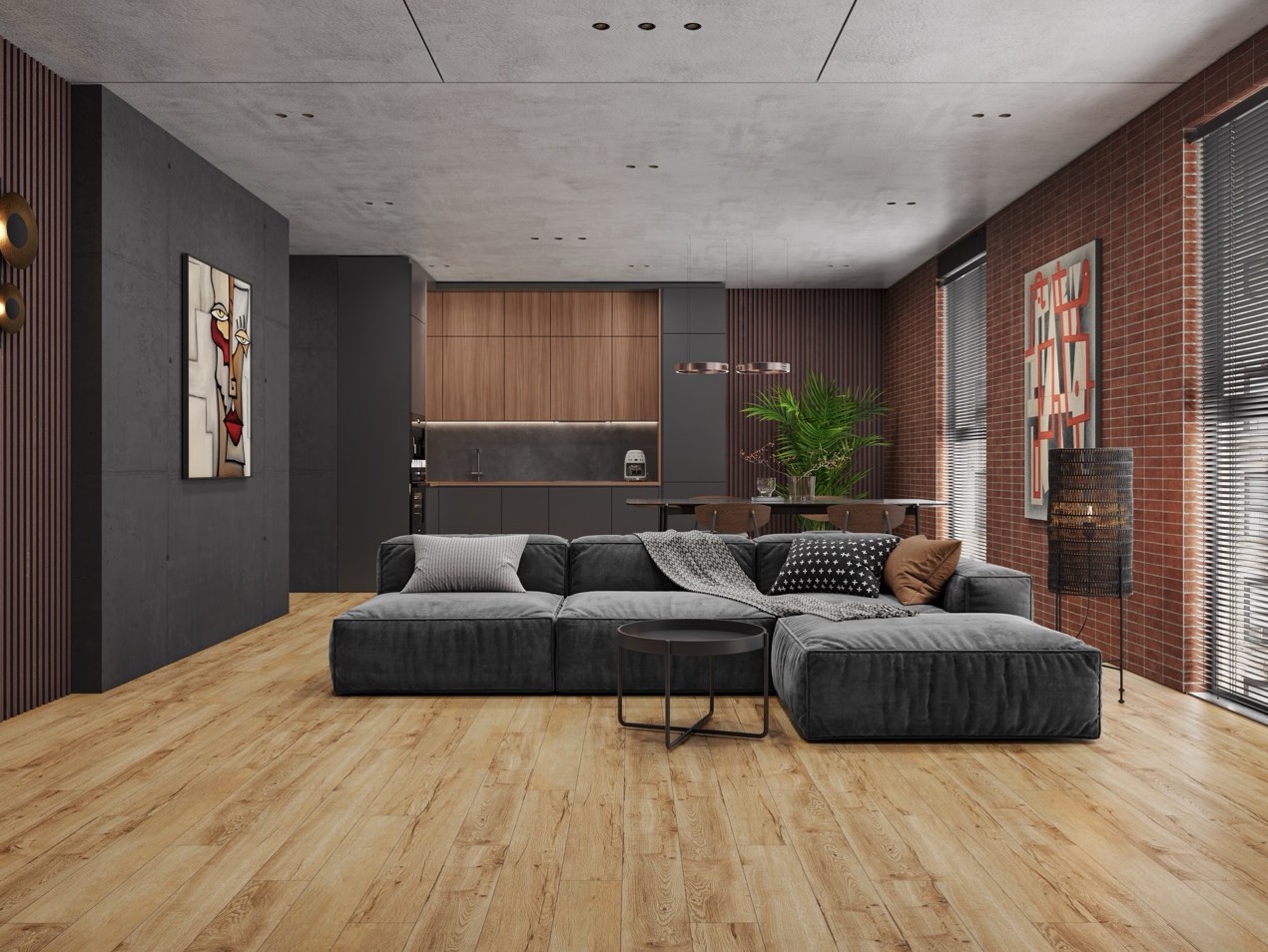 Кварцвиниловый SPC ламинат Cronafloor Joli Деко J1003 1200×150×4 фото в интерьере