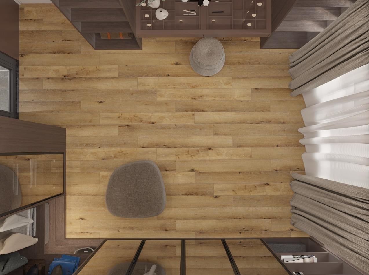 Кварцвиниловый SPC ламинат Cronafloor Joli Дримерс J1004 1200×150×4 фото в интерьере