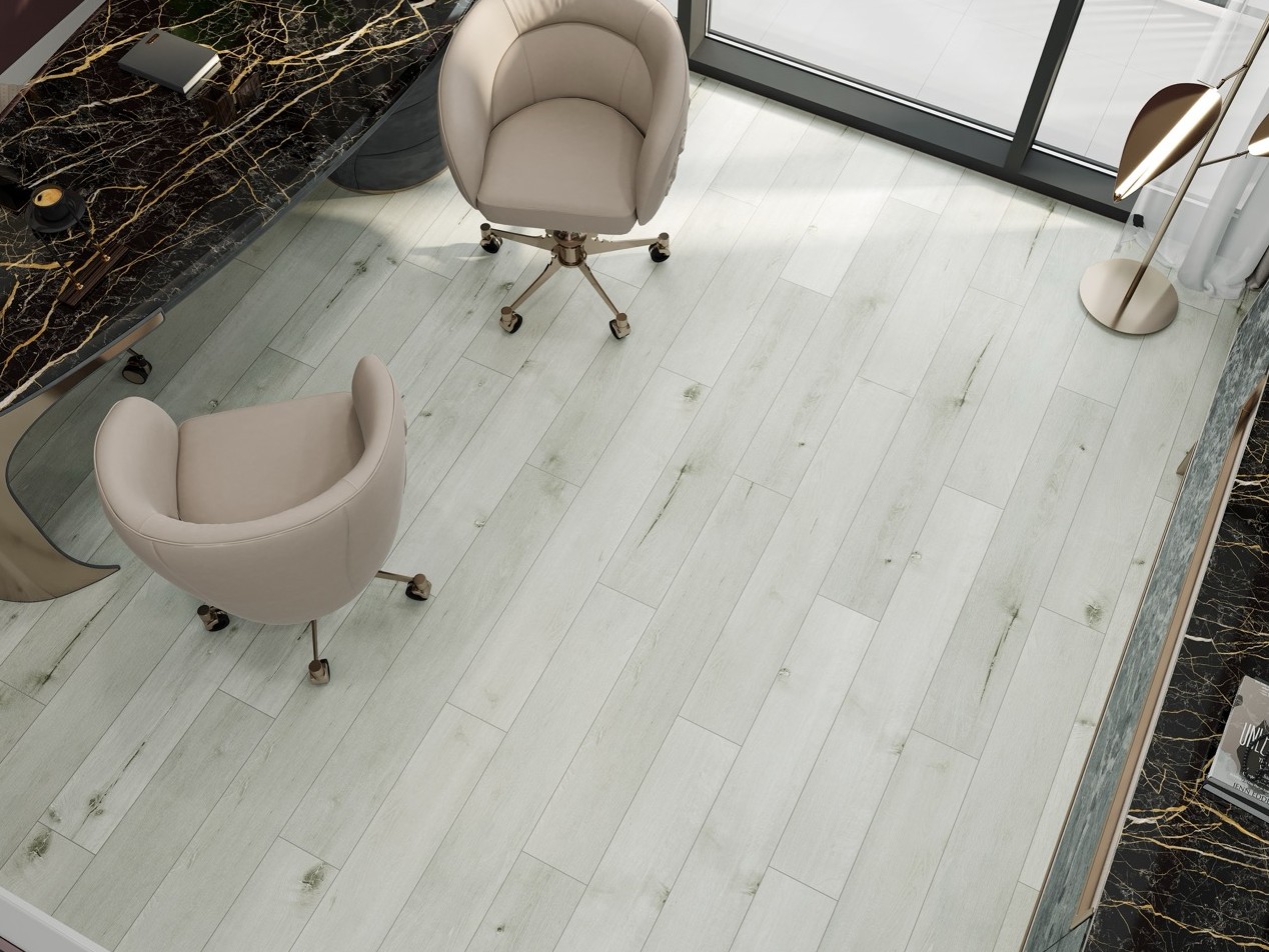 Кварцвиниловый SPC ламинат Cronafloor Joli Радиант J1010 1200×150×4 фото в интерьере