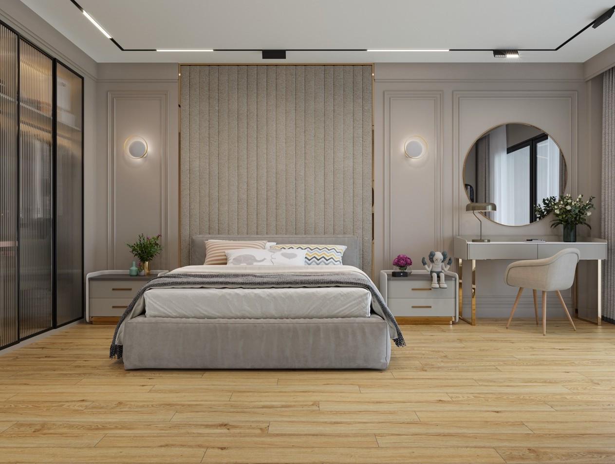 Кварцвиниловый SPC ламинат Cronafloor Joli Феррара J1009 1200×150×4 фото в интерьере