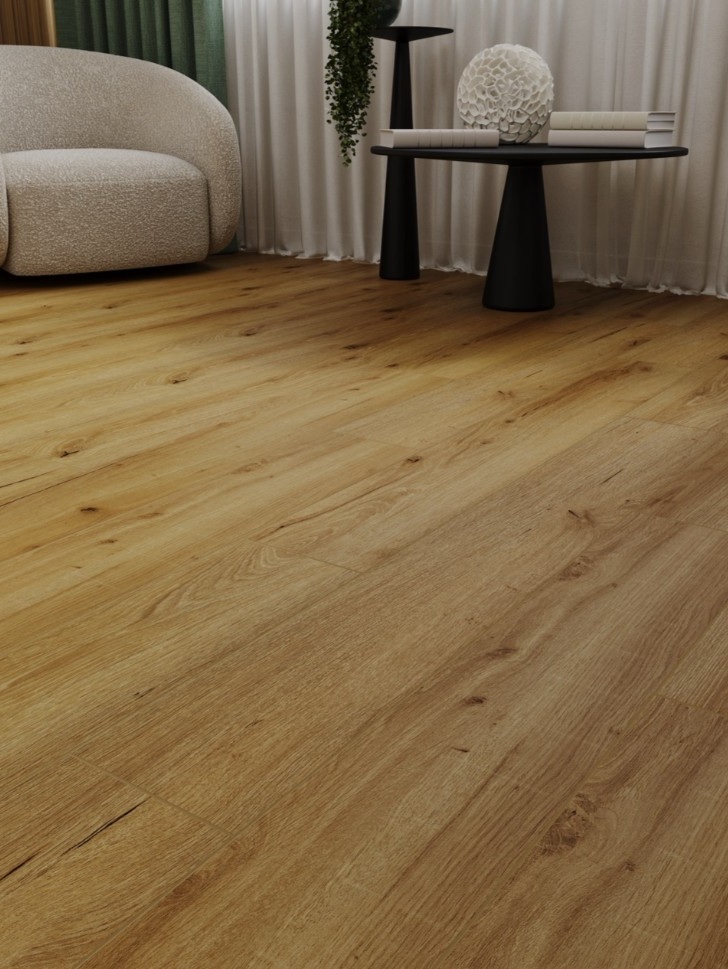 Кварцвиниловый SPC ламинат Cronafloor Radical Chic Люмия RC007 1200×180×5 фото в интерьере