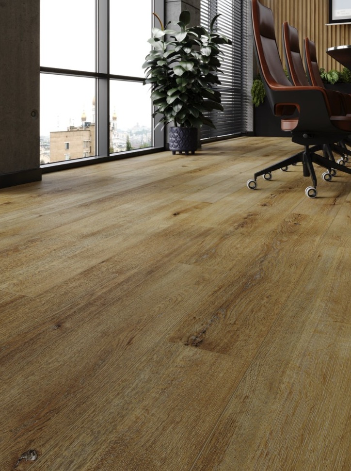 Кварцвиниловый SPC ламинат Cronafloor Radical Chic Флитвуд RC005 1200×180×5 фото в интерьере