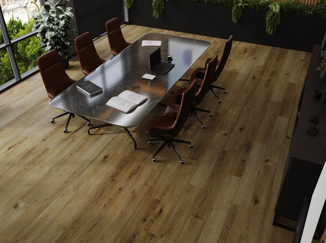 Кварцвиниловый SPC ламинат Cronafloor Radical Chic Флитвуд RC005 1200×180×5 фото в интерьере