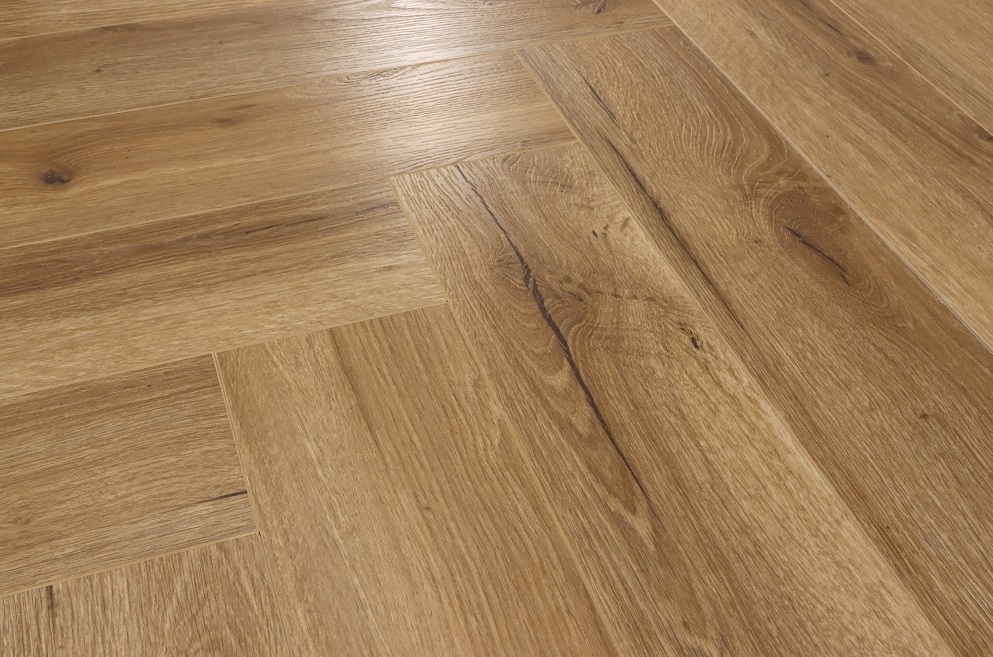 Кварцвиниловый SPC ламинат Cronafloor Herringbone 2.0 Дуб Лион H012 венгерская елка 640×128×4,5