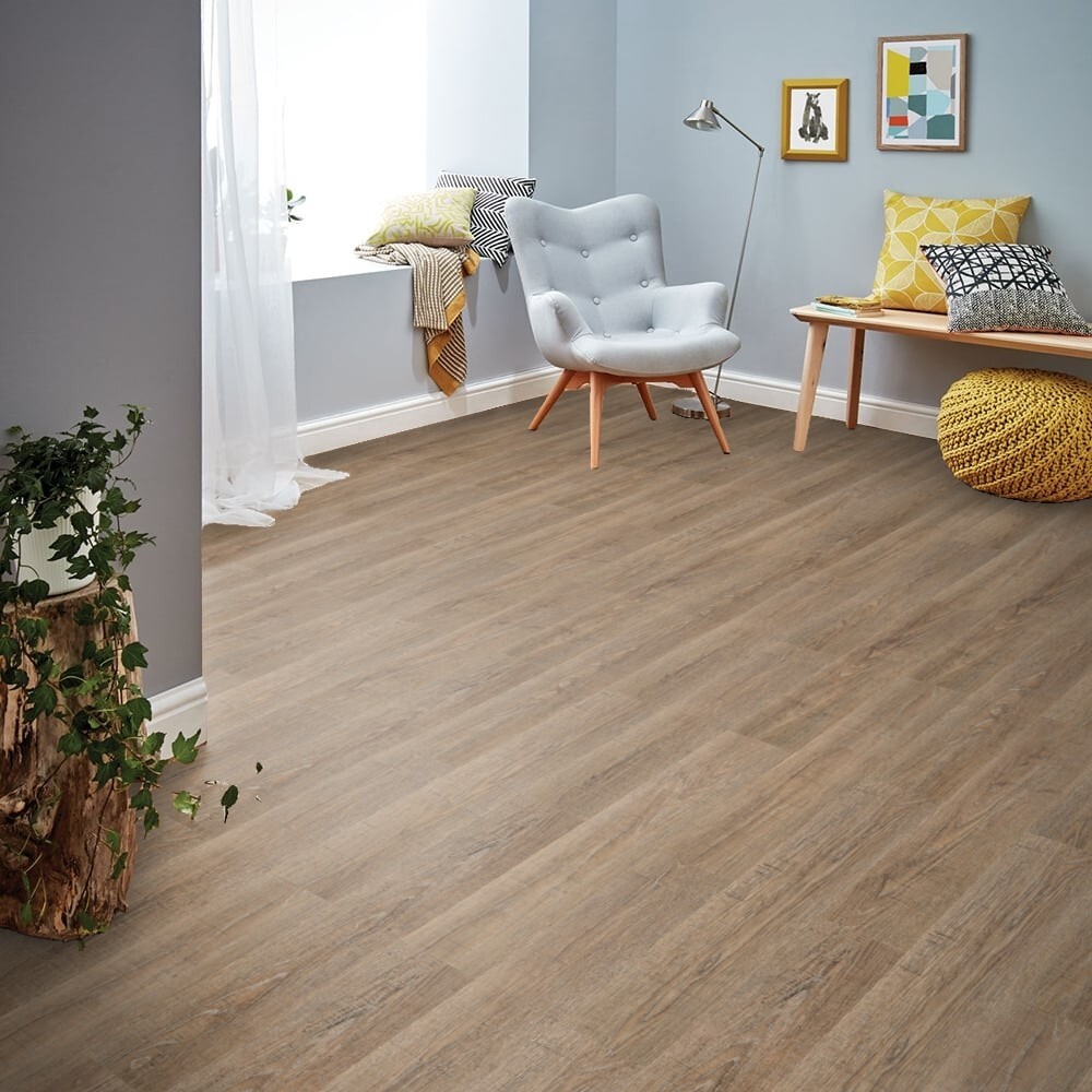 Кварцвиниловая плитка Bonkeel клеевая Discostar Sandra 914,4×152,4×2,1 фото в интерьере