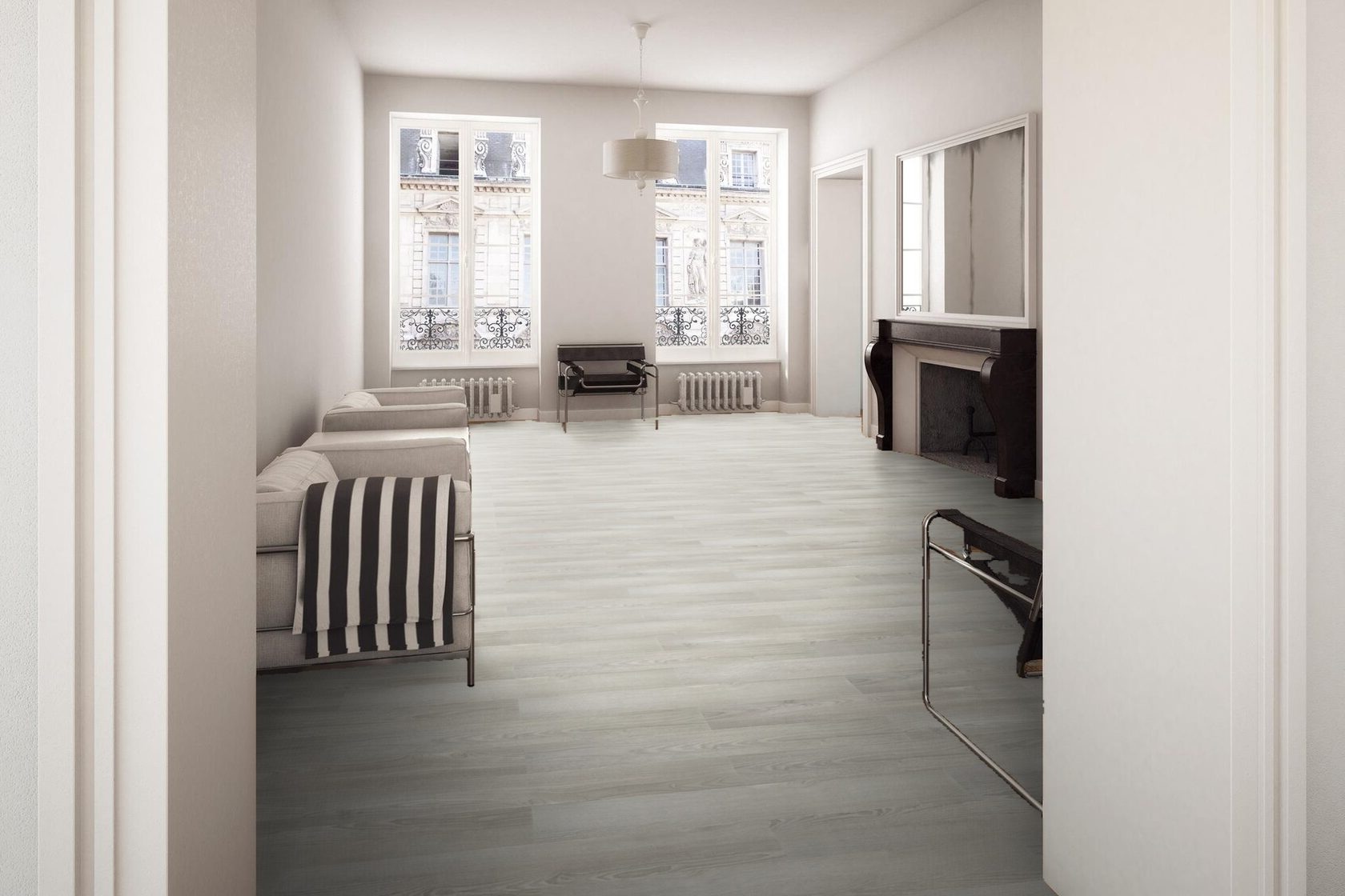 Кварцвиниловая плитка Bonkeel клеевая Discostar Voyage 914,4×152,4×2,1 фото в интерьере