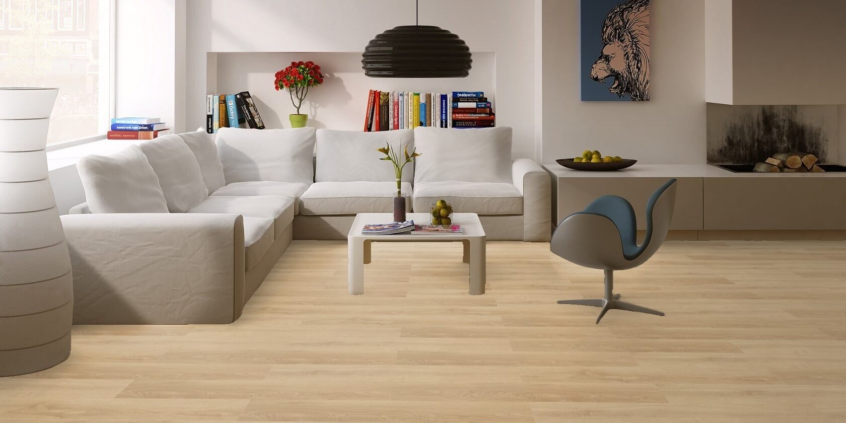 Кварцвиниловая плитка Bonkeel клеевая Discostar Eruption 914,4×152,4×2,1 фото в интерьере