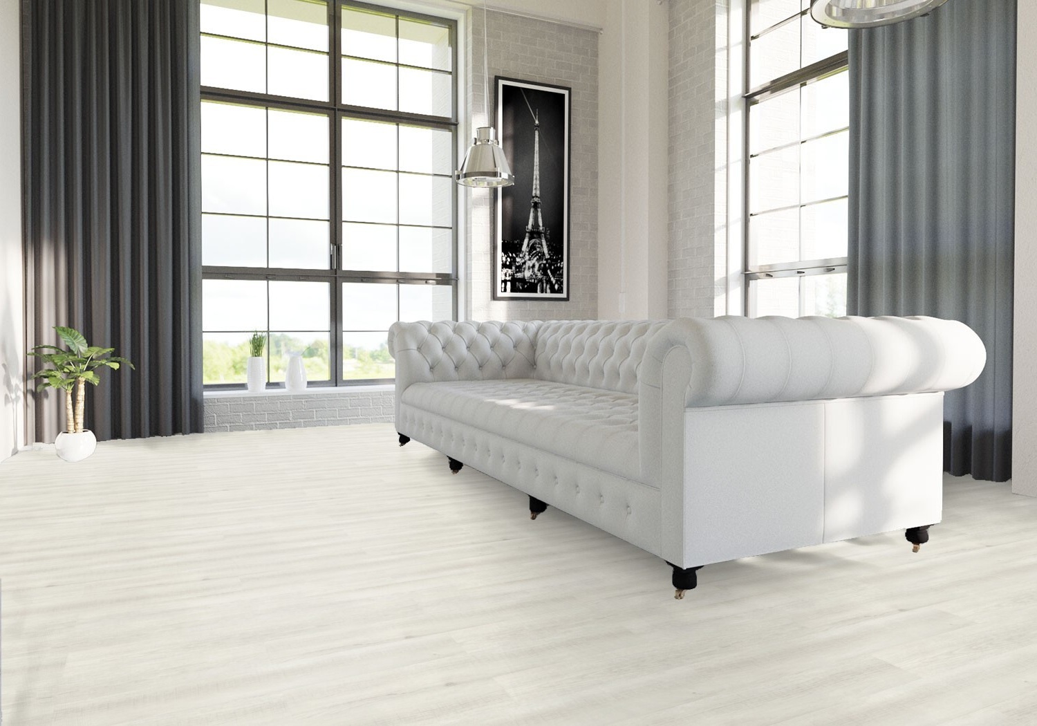 Кварцвиниловая плитка Bonkeel клеевая Discostar Mirage 914,4×152,4×2,1 фото в интерьере