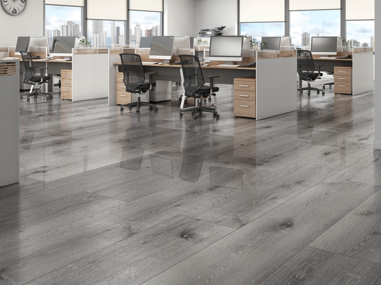 Кварцвиниловый SPC ламинат Bonkeel Style Дуб Чесил 1200×125×4 фото в интерьере