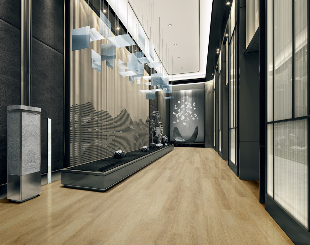 Кварцвиниловый SPC ламинат Bonkeel Line New 347 1200×150×4 фото в интерьере