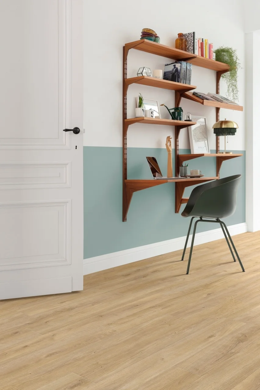 Кварцвиниловый SPC ламинат Adelar Eterna Acoustic Sebastian Oak 05325 400087693 1220×181×6 фото в интерьере