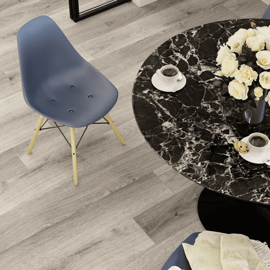 Кварцвиниловый SPC ламинат Invictus Maximus Plank Highland Oak Canyon 1213×178×6 фото в интерьере