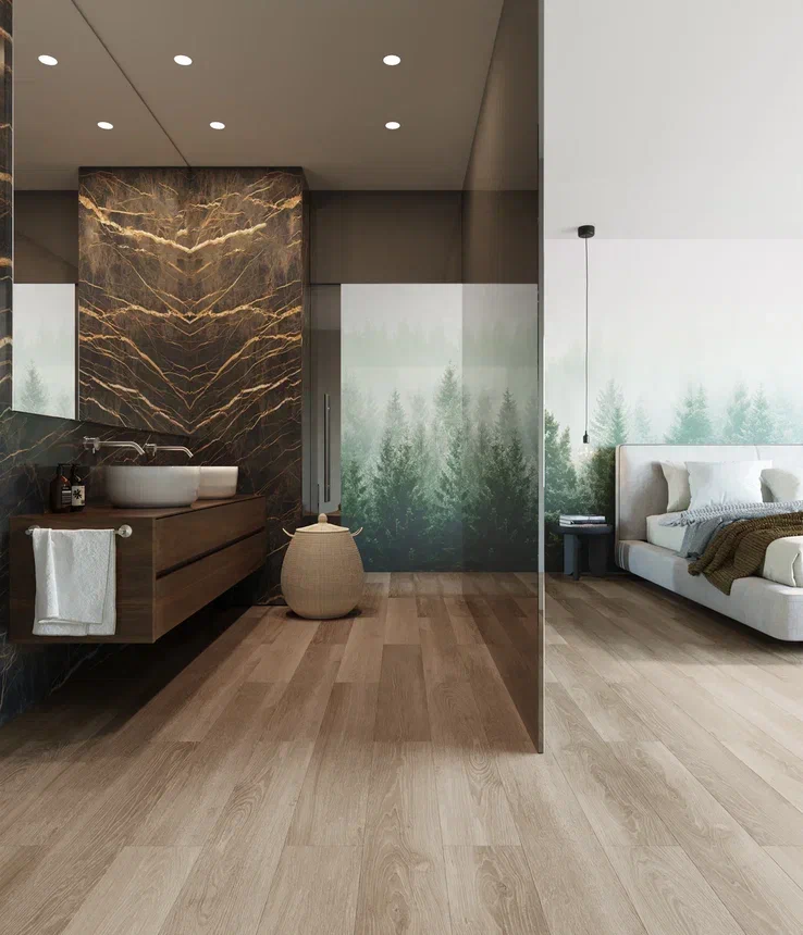 Кварцвиниловая плитка Invictus клеевая Maximus Plank French Oak Linen 1219×178×2,5 фото в интерьере