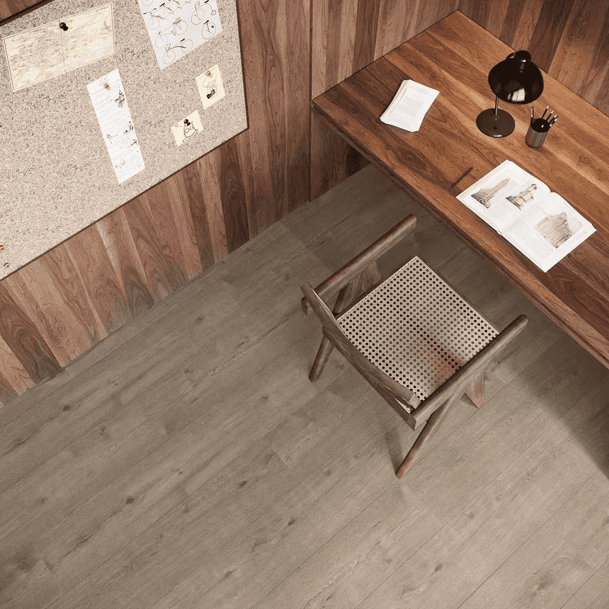 Кварцвиниловая плитка Invictus клеевая Maximus Plank Castle Oak Deer 1517×241×2,5 фото в интерьере