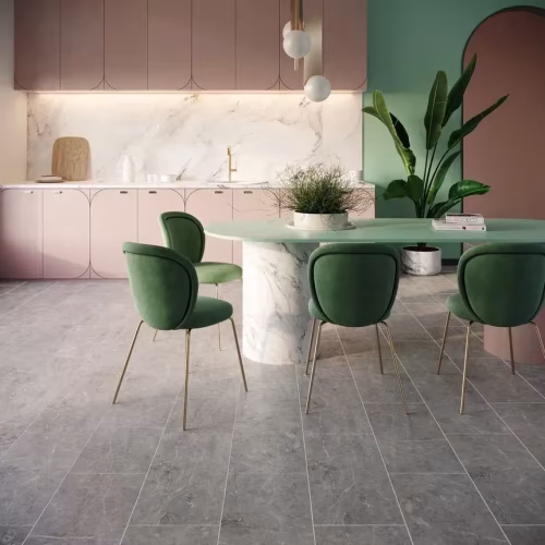 Кварцвиниловый SPC ламинат Invictus Maximus Tile Hudson Stone Silver 907×450×6