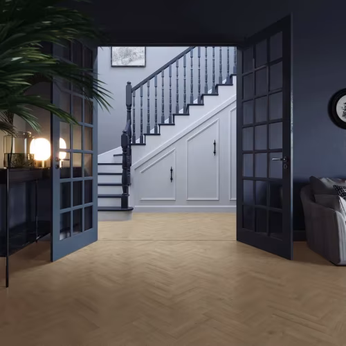 Кварцвиниловая плитка Invictus клеевая Maximus Herringbone Highland Oak Classic венгерская елка 749×150×2,5