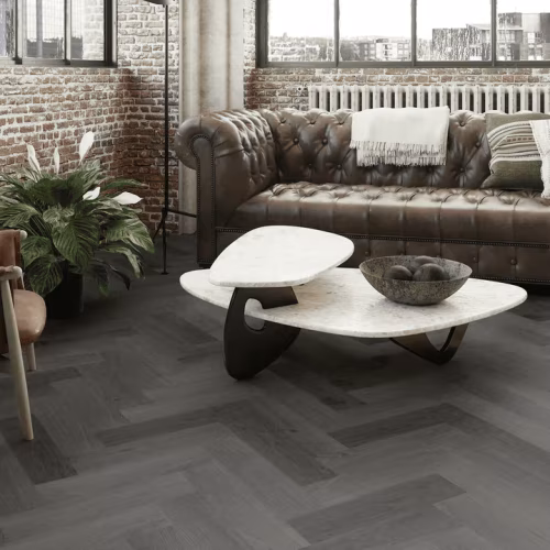Кварцвиниловая плитка Invictus клеевая Maximus Parquet Highland Oak Ebony венгерская елка 406×102×2,5