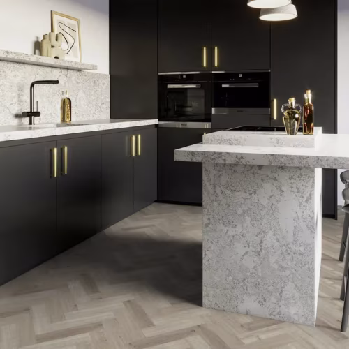 Кварцвиниловая плитка Invictus клеевая Maximus Parquet Highland Oak Canyon венгерская елка 406×102×2,5