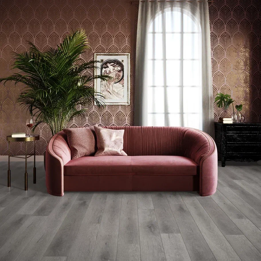Кварцвиниловая плитка Invictus клеевая Primus Plank Royal Oak Nordic 1219×178×2 фото в интерьере