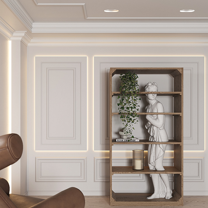 Молдинг под покраску Европласт 6.51.389 2000×34×16 фото в интерьере