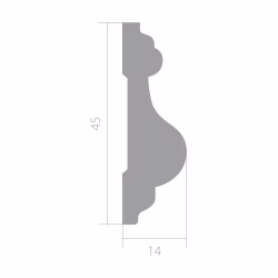 Молдинг Ultrawood White U 0002 p 2000×45×14