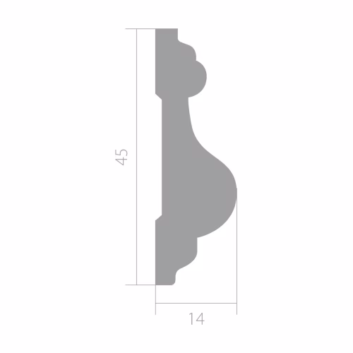 Молдинг Ultrawood White U 0002 p 2000×45×14