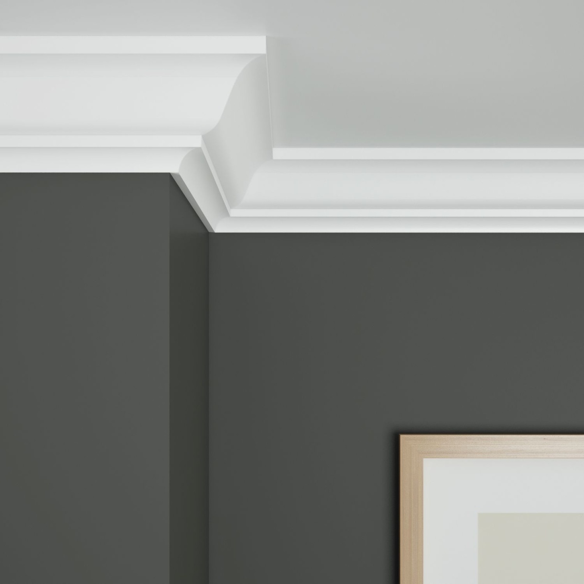 Потолочный плинтус под покраску Ultrawood CR 0001 i 2000×75×80 фото в интерьере