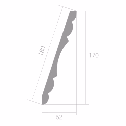 Потолочный плинтус под покраску Ultrawood CR 0022 i 2000×62×170