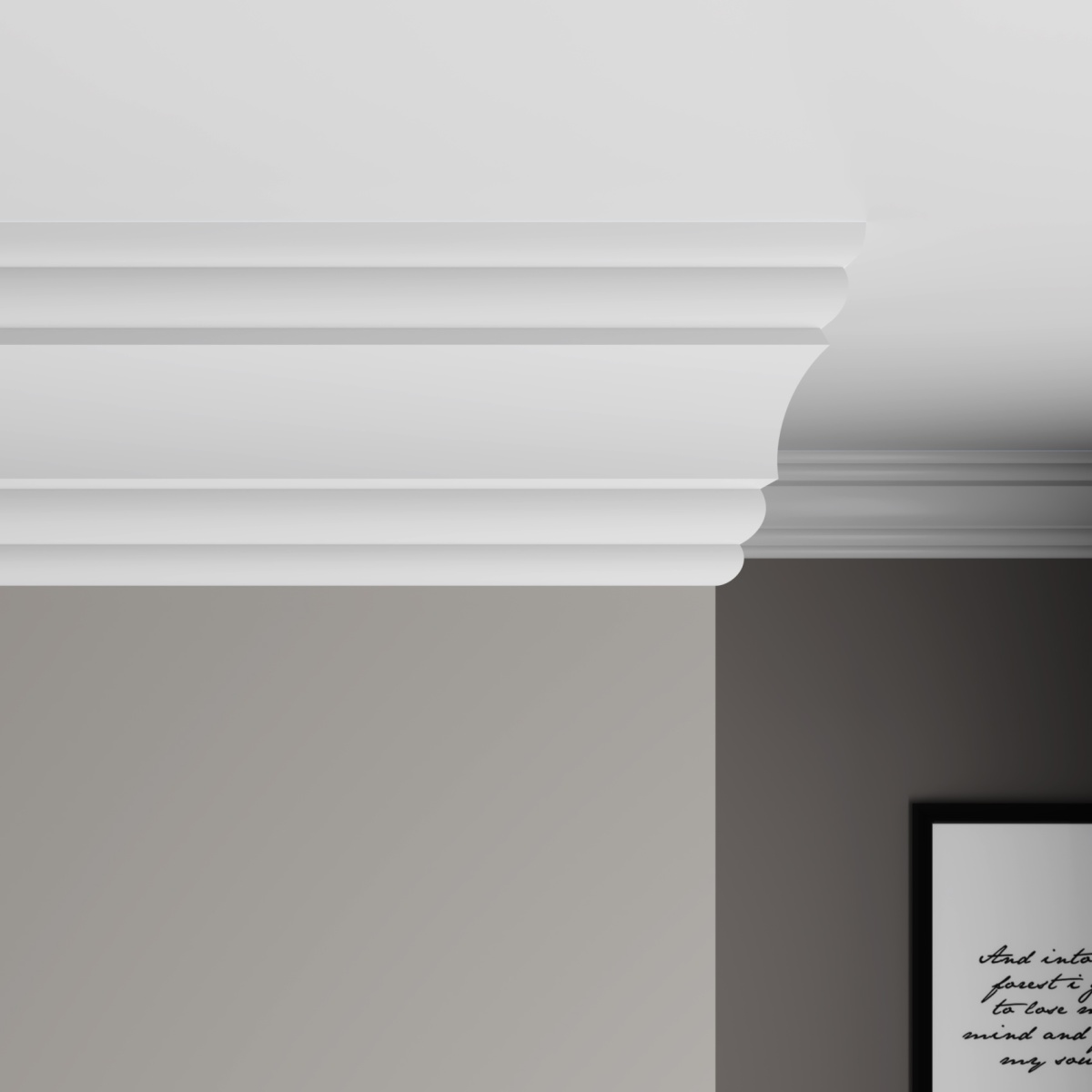 Потолочный плинтус под покраску Ultrawood CR 0022 i 2000×62×170 фото в интерьере