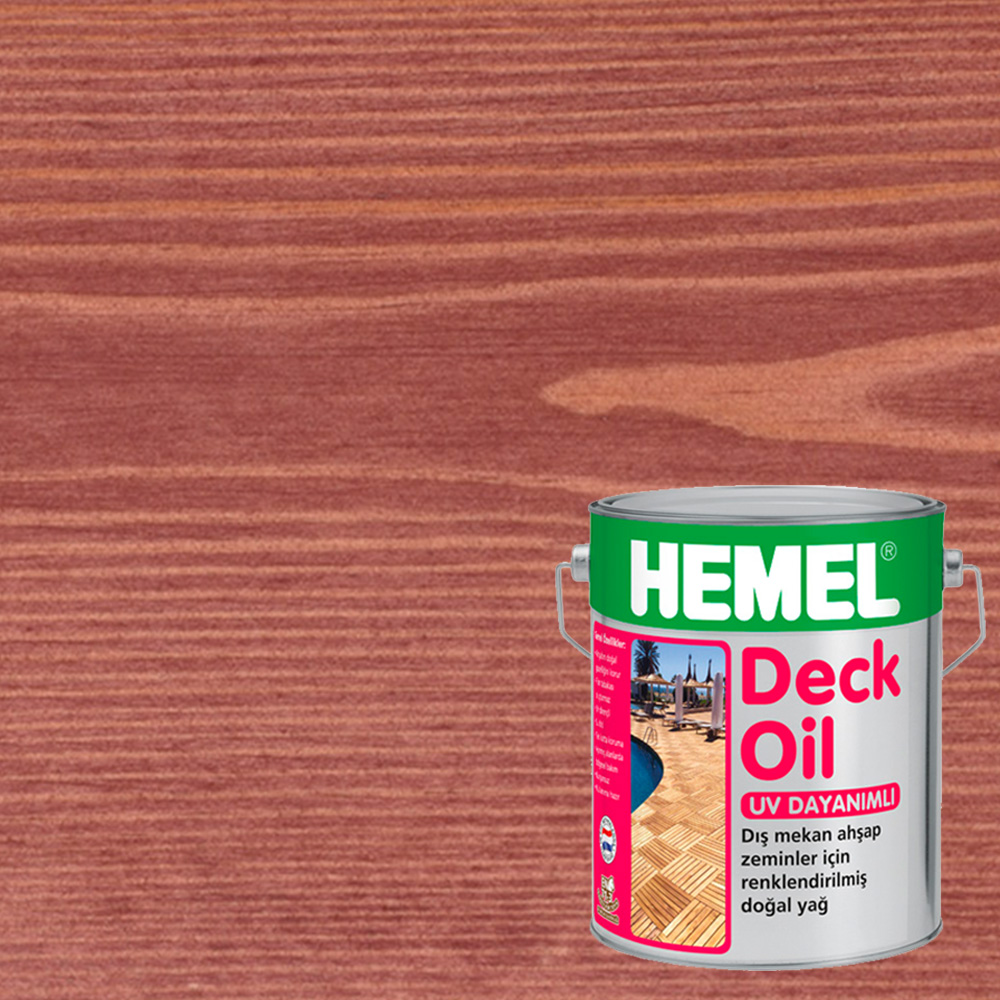 Масло для террас Hemel Deck Oil цвет 3116Н Красный сандал матовое 2,5 л