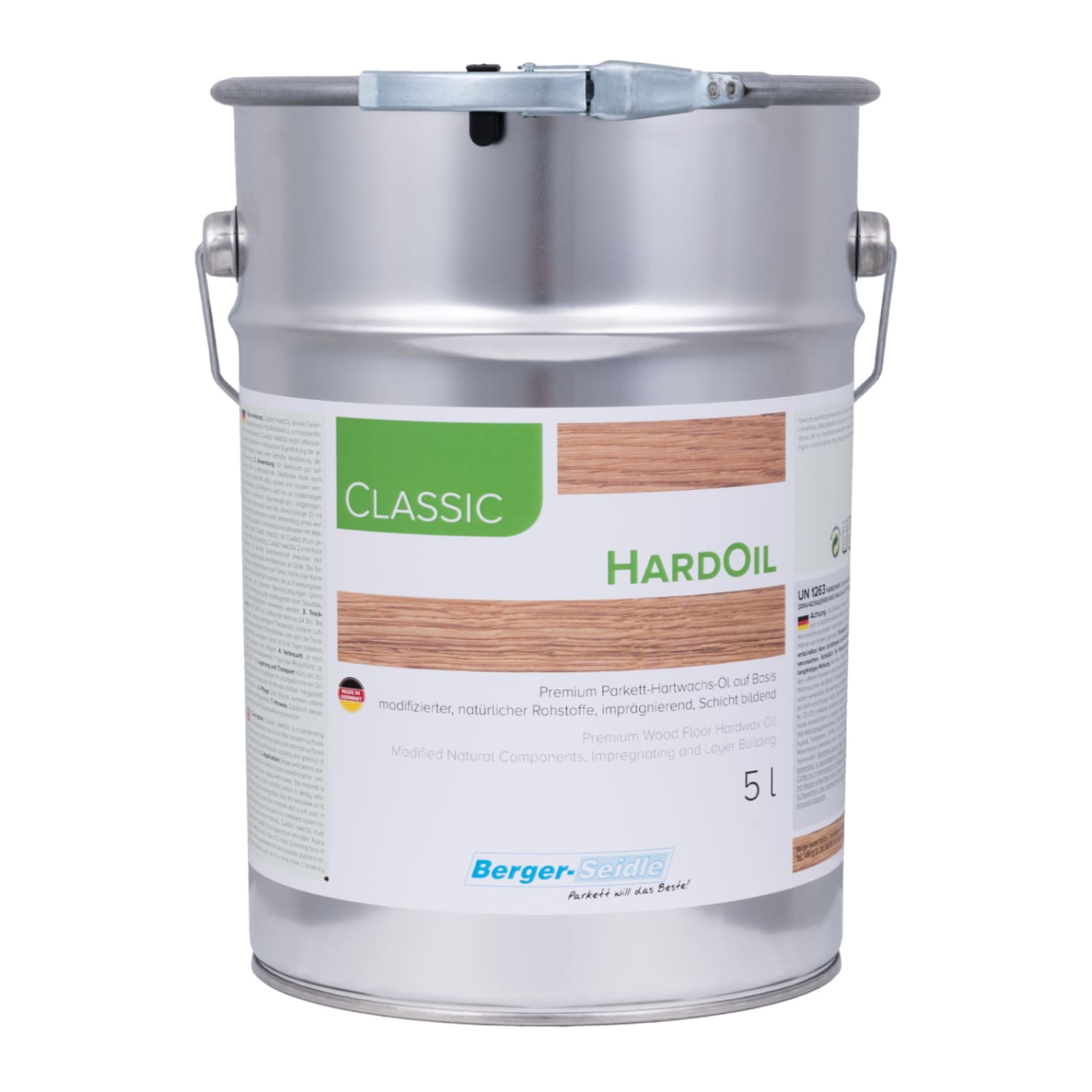 Масло с твердым воском для пола Berger-Seidle Classic HardOil Бесцветное полуматовое 5 л