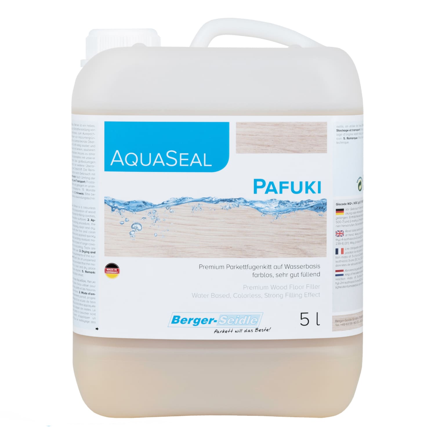 Шпатлевка для паркета Berger-Seidle AquaSeal Pafuki на водной основе 5 л