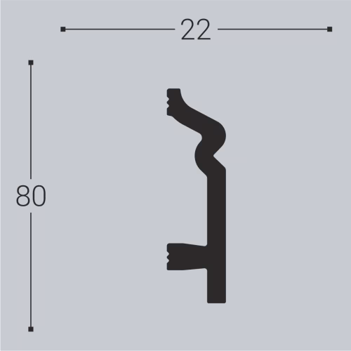 Плинтус под покраску Bello Deco П2 2000×80×22