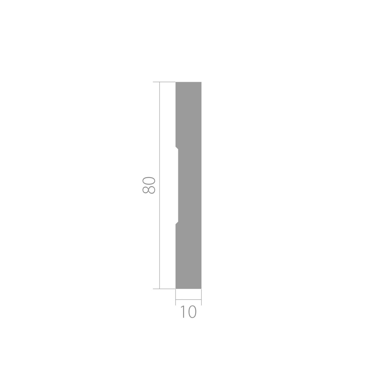 Плинтус под покраску Ultrawood BO 8010 i 2000×80×10