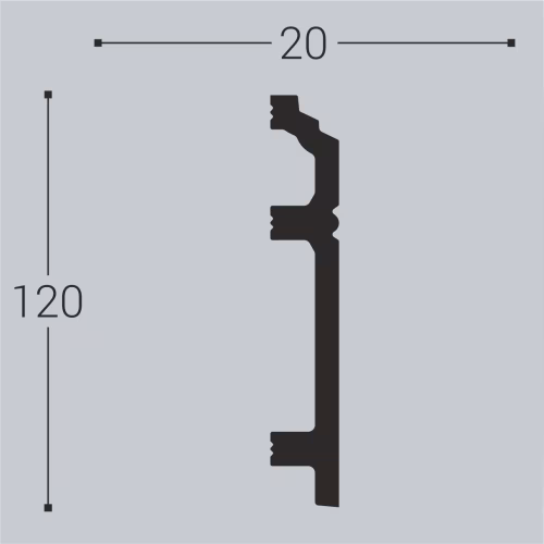 Плинтус под покраску Bello Deco П12 2000×120×20