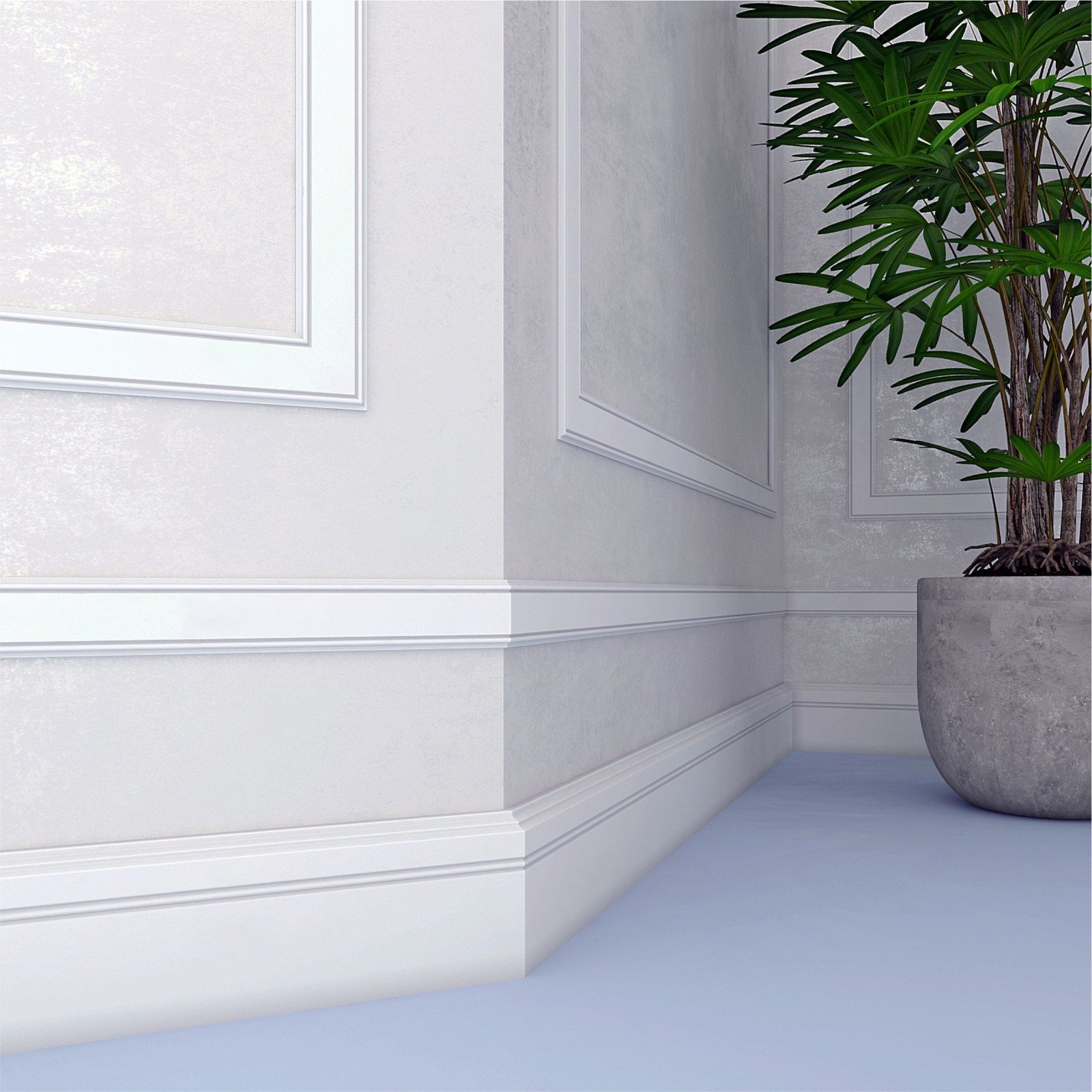 Плинтус под покраску Bello Deco П12 2000×120×20 фото в интерьере