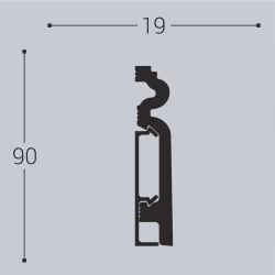Плинтус под покраску с монтажной планкой Bello Deco П14 2000×90×19