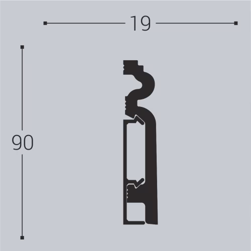 Плинтус под покраску с монтажной планкой Bello Deco П14 2000×90×19