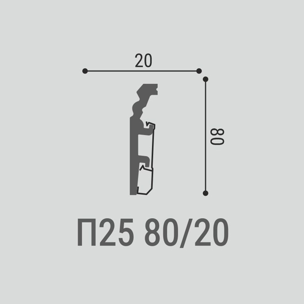 Плинтус под покраску Bello Deco П25 2000×80×20