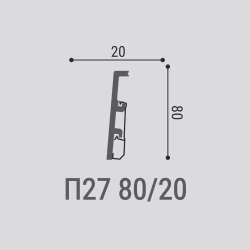 Плинтус под покраску Bello Deco П27 2000×80×20
