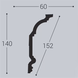 Потолочный плинтус под покраску Bello Deco К2 2000×60×140