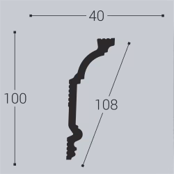 Потолочный плинтус под покраску Bello Deco К3 2000×40×100