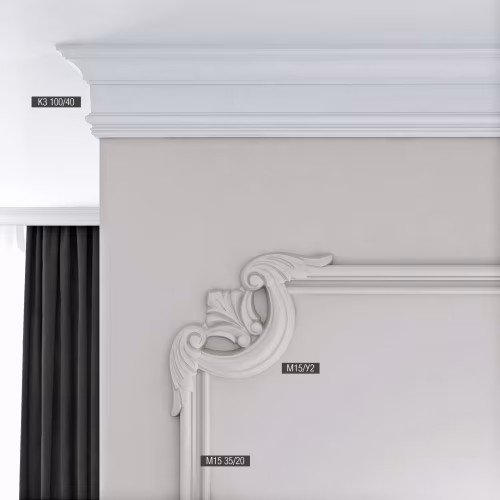 Потолочный плинтус под покраску Bello Deco К3 2000×40×100