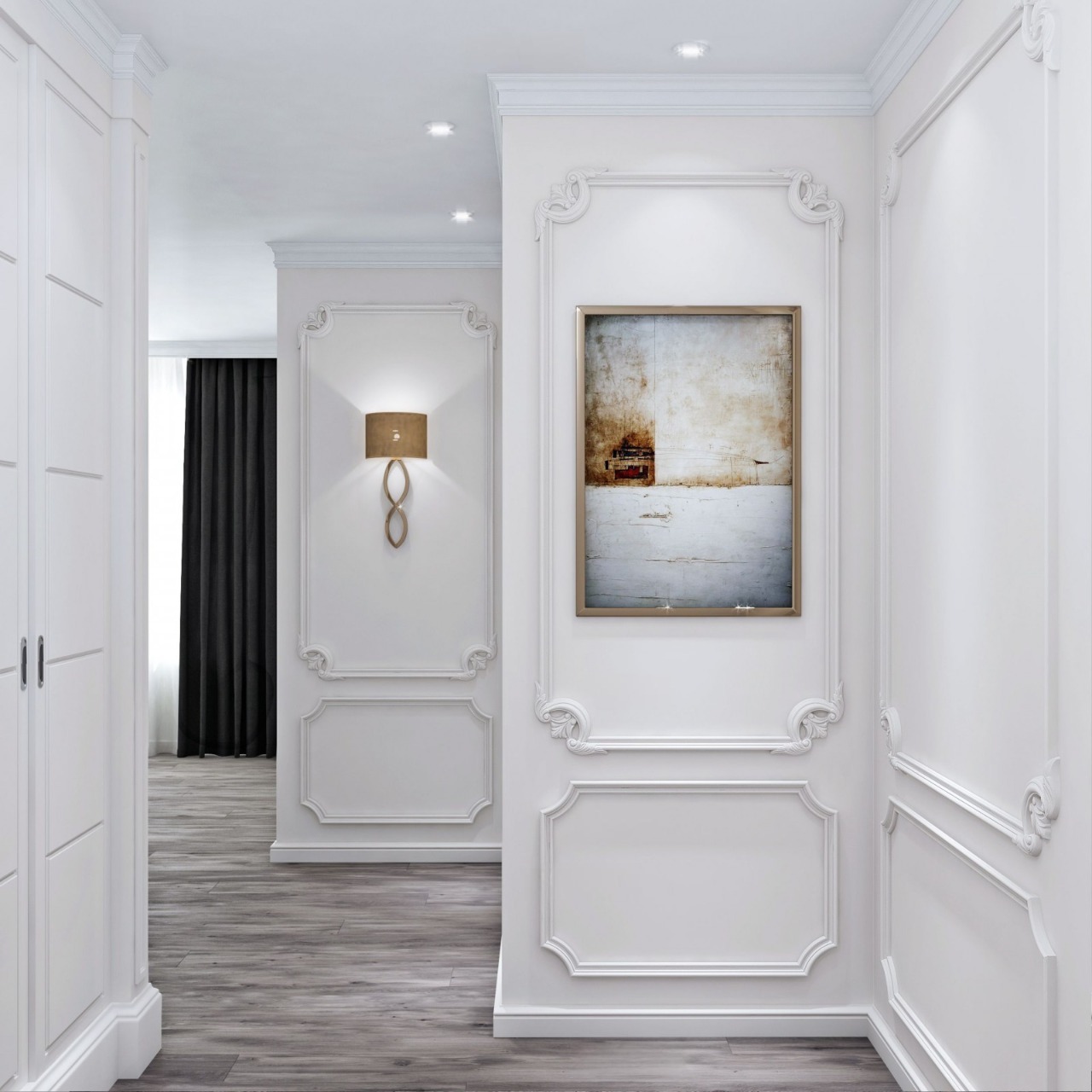 Потолочный плинтус под покраску Bello Deco К3 2000×40×100 фото в интерьере