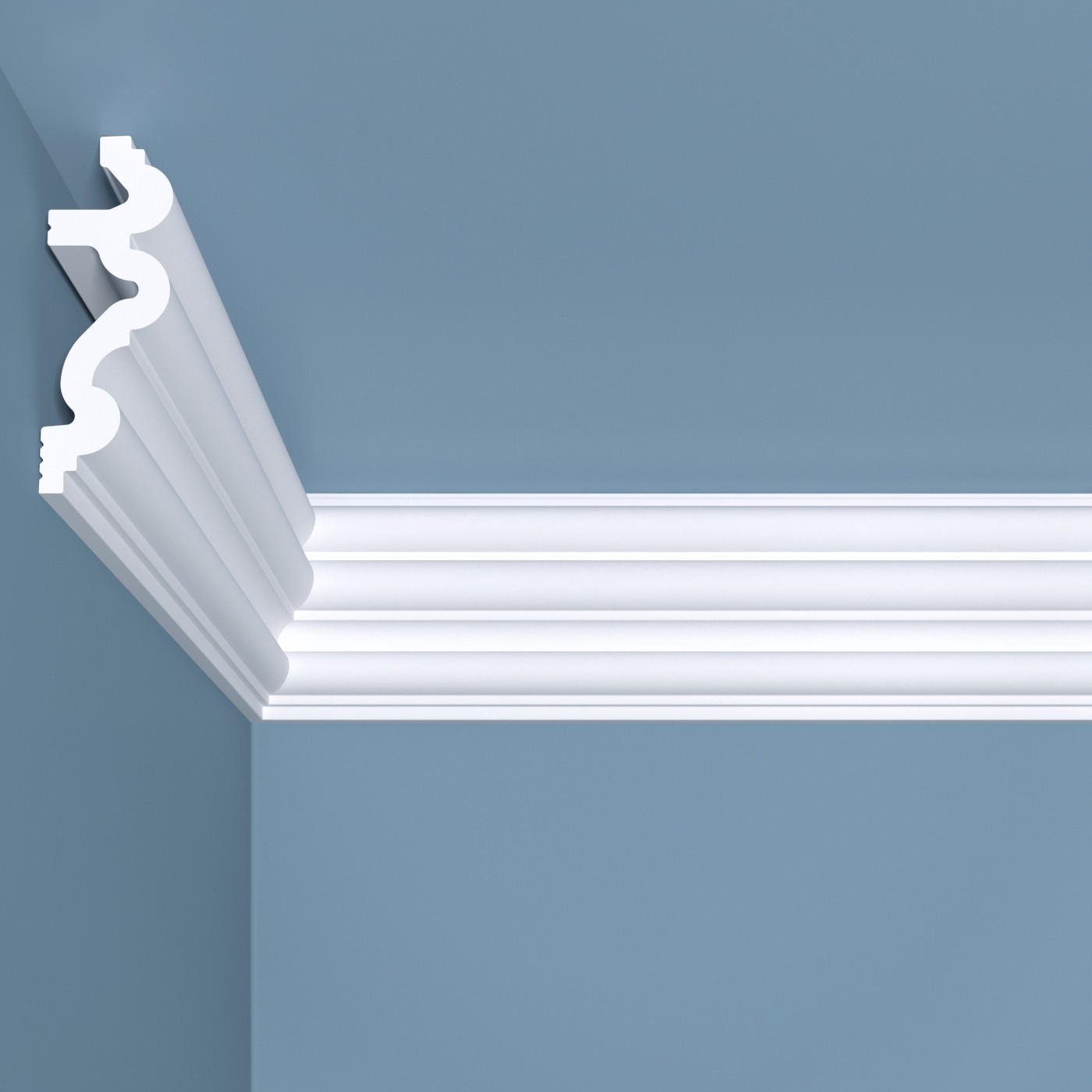 Потолочный плинтус под покраску Bello Deco К6 2000×30×80