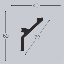 Потолочный плинтус под покраску Bello Deco К12 2000×40×60